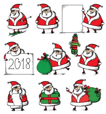 Noel Noel Baba ve köpek yılın simge kümesi