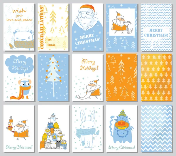 Collection Modèles Cartes Voeux Noël 2018 — Image vectorielle