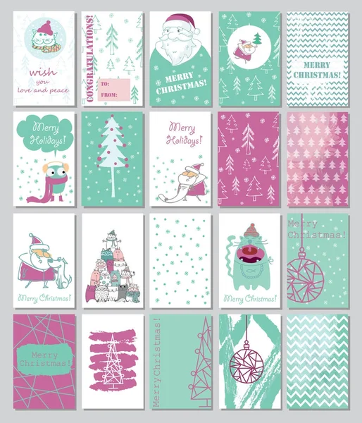 クリスマスのグリーティング カード テンプレート 2018 のコレクション — ストックベクタ