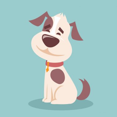 sevimli çizgi köpek yavrusu üzerinde mavi arka plan izole tasarımını illüstrasyon vektör