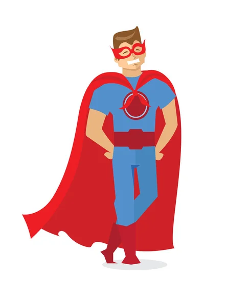 Desenho Ilustração Vetorial Desenho Animado Super Herói Homem Capa — Vetor de Stock