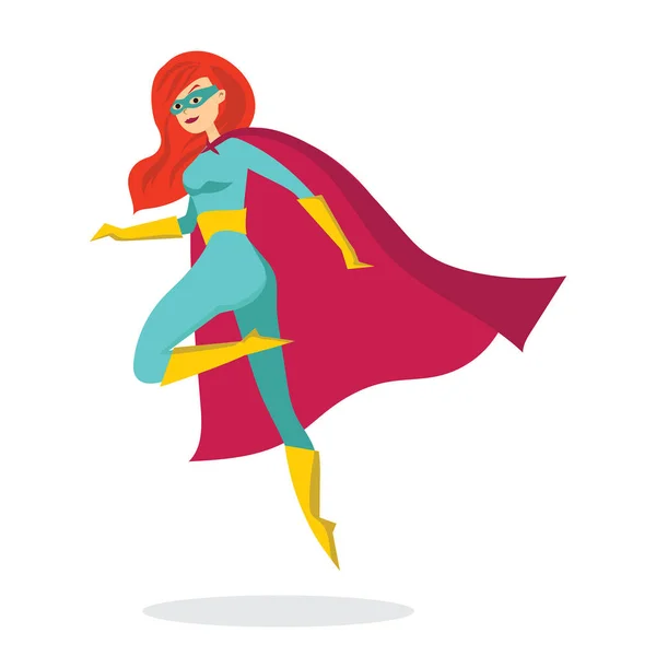 Vector Ilustración Diseño Dibujos Animados Super Héroe Mujer Capa — Vector de stock