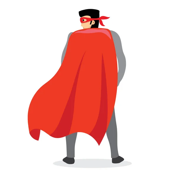 Векторна Ілюстрація Плоскому Дизайні Бізнесмена Супергероя Червоним Плащем — стоковий вектор