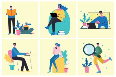 İnsanlar, iş. vektör illüstrasyonu 