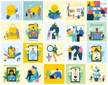 İnsanlar, iş. vektör illüstrasyonu 