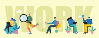 İnsanlar, iş. vektör illüstrasyonu 