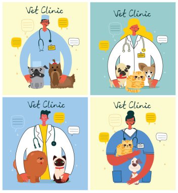 veteriner kliniği vektör illüstrasyonu. İlaç.