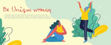 Benzersiz kadın vektör çizimi 