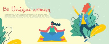 Benzersiz kadın vektör çizimi 