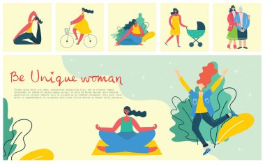 Benzersiz kadın vektör çizimi 