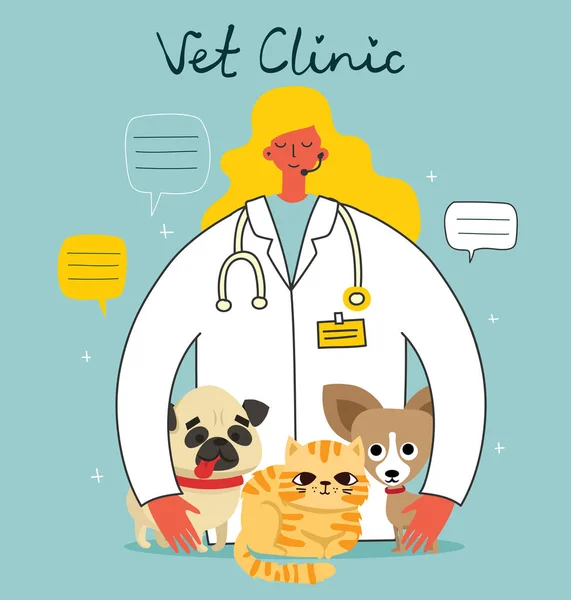 Illustrazione Vettoriale Clinica Veterinario Medicina — Vettoriale Stock