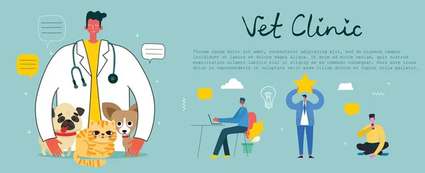 Illustration Vectorielle Clinique Vétérinaire Médecine — Image vectorielle
