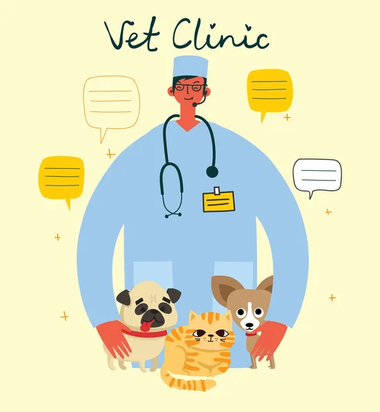 Illustrazione Vettoriale Clinica Veterinario Medicina — Vettoriale Stock
