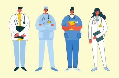 Tıp konsepti. Doktor vektör illüstrasyonu. 