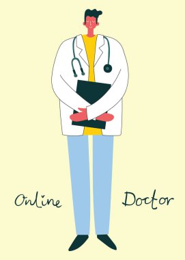 Tıp konsepti. Doktor vektör illüstrasyonu. 