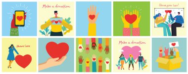 Yaratıcı düz bağış tasarım vektör çizimi