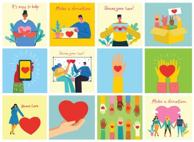 Yaratıcı düz bağış tasarım vektör çizimi