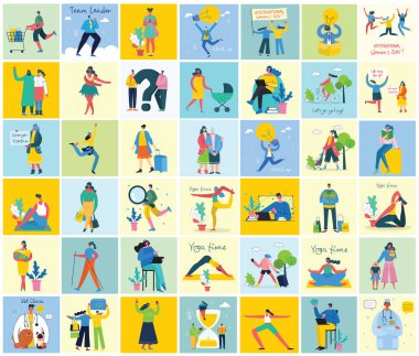 İş adamlarının renk vektörü çizimi