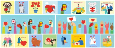 Valentine karalama kartı vektör çizimi