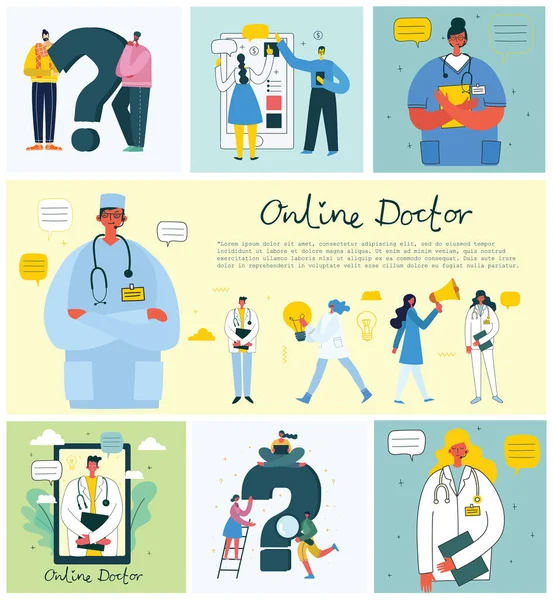 Concepto Medicina Doctor Vector Ilustración — Archivo Imágenes Vectoriales