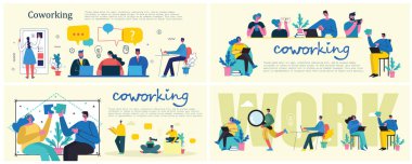 new people business poster, simply vector illustration 