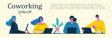 new people business poster, simply vector illustration 