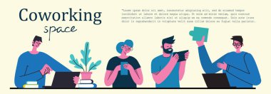 new people business poster, simply vector illustration 