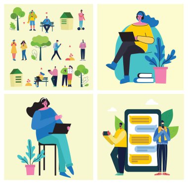 new people business poster, simply vector illustration 