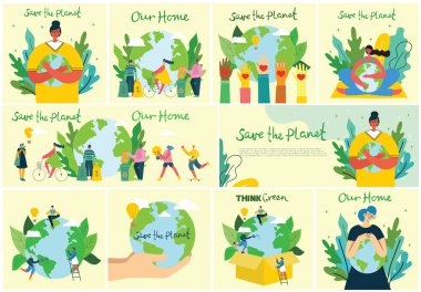 our planet poster, simply vector illustration 