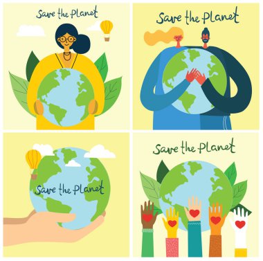 our planet poster, simply vector illustration 