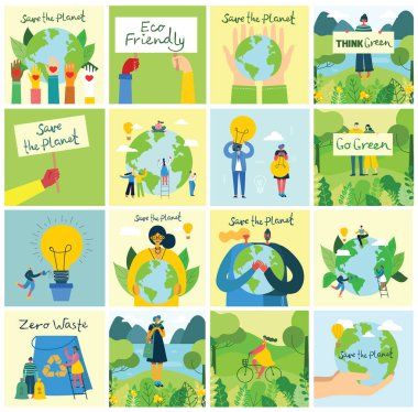 our planet poster, simply vector illustration 