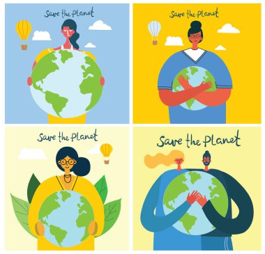 our planet poster, simply vector illustration 
