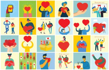 Sevgililer günü kartı şablonu, sadece vektör illüstrasyon 