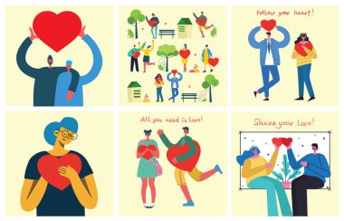 Sevgililer günü kartı şablonu, sadece vektör illüstrasyon 