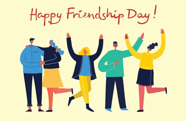 Happy Friendship Day Card Template Simply Vector Illustration — ストックベクタ