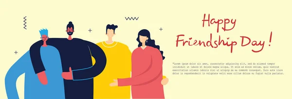 Happy Friendship Day Card Template Simply Vector Illustration — ストックベクタ