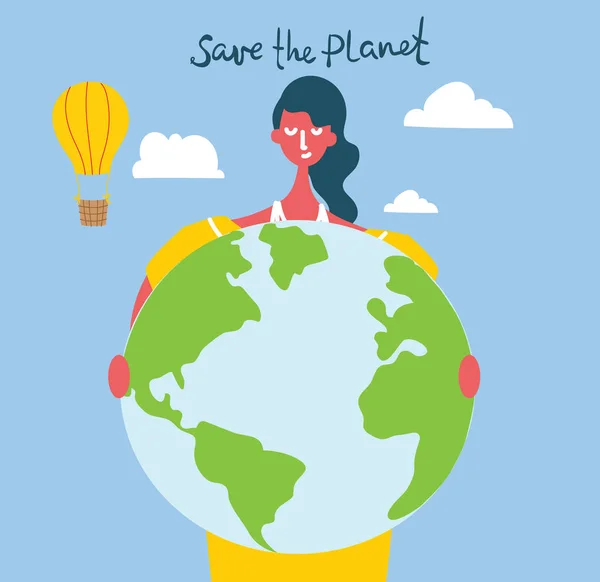 Our Planet Poster Simply Vector Illustration — 图库矢量图片