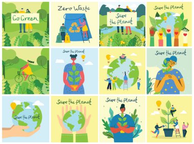 Gezegen afişini kaydet, basitçe vektör illüstrasyonu 