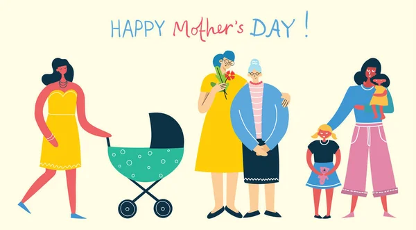 Mothers Day Poster Template Simply Vector Illustration — Stock Vector