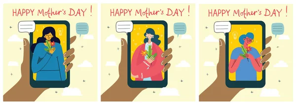Mothers Day Posters Templates Simply Vector Illustration — Stock Vector