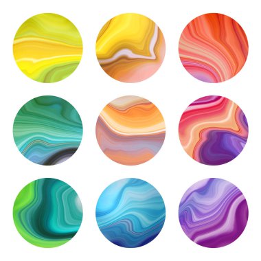 abstract round labels set clipart