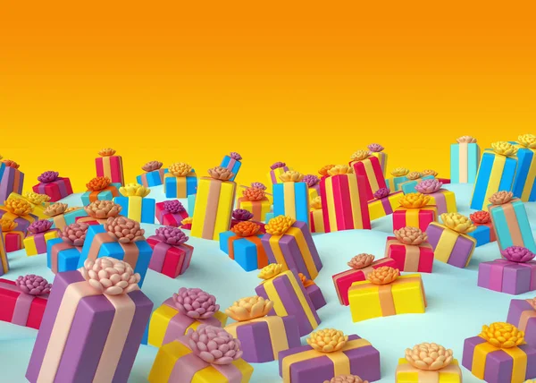 colorful wrapped gifts background