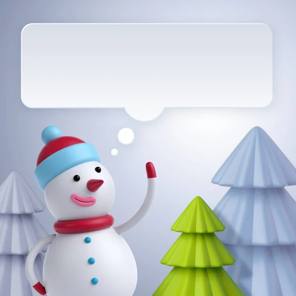 snowman talking with  message balloon