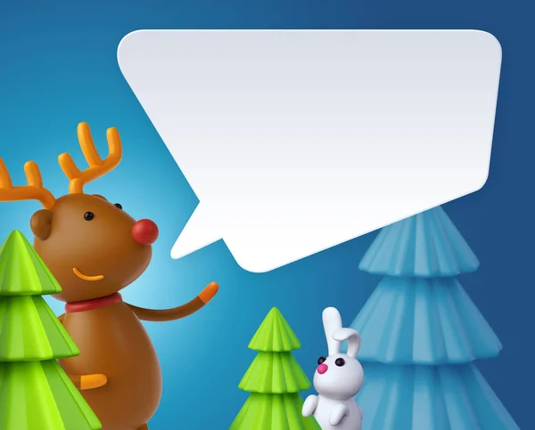 deer cartoon character with  speech bubble