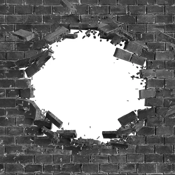 Abstract broken brick wall — Stock Photo, Image
