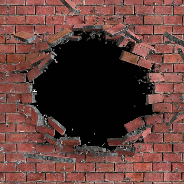 abstract broken brick wall