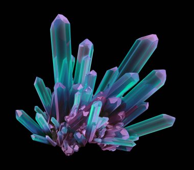 3D render kristal illüstrasyon 