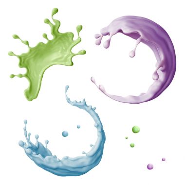 3D render, soyut sıvı, pastel sıçramalarına, renkli dalgalı jetleri,