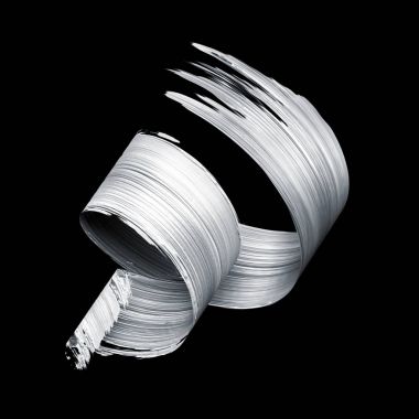 3D render, soyut fırça darbesi, beyaz boya doku, sıçrama, s