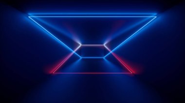 3D render, parlak çizgiler, neon ışıkları, soyut psychedelic arka plan, ürün vitrin şablonu, ultraviyole, gökkuşağı canlı renkler